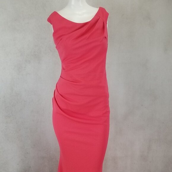 City Goddess Size 4 Long Maxi Dress Gown in Pink / Red - Picture 3 of 10